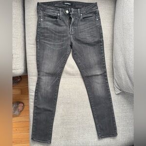Express Men's Skinny Washed Charcoal Jeans